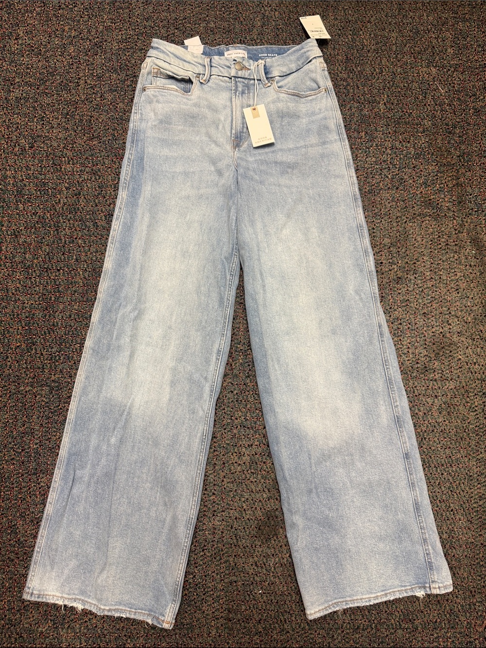 NWT Good American ‘Good Skate’ High Rise Wide Leg Jeans